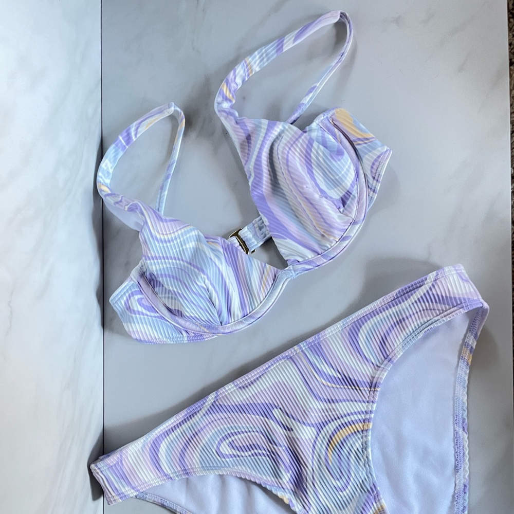 Hollister Swim 2 Piece 👙 Ribbed Underwire Bikini Top & Bikini Bottom